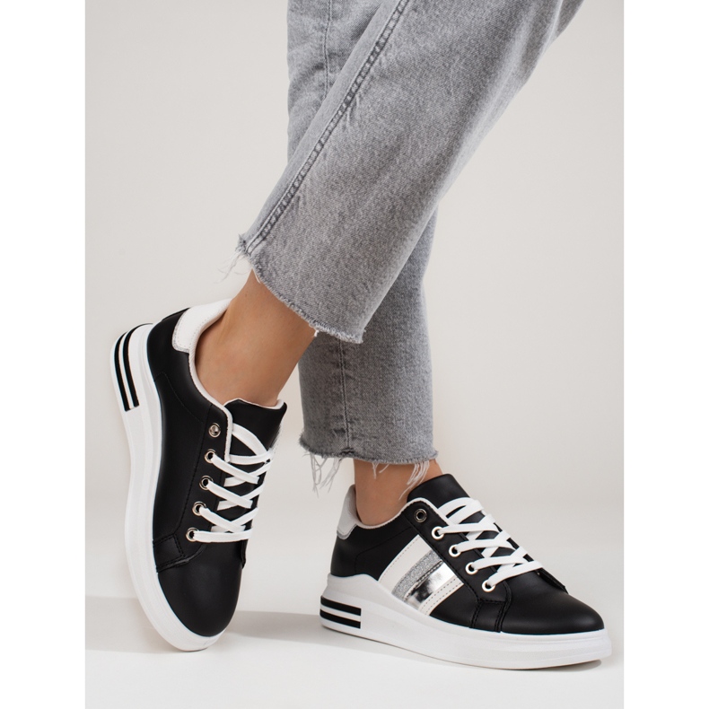 Zapatillas deportivas de mujer en blanco y negro Shelovet sneakers 2