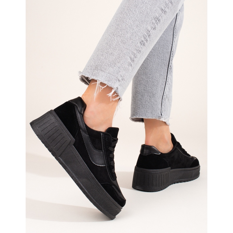 Botas plataforma mujer ante negro Shelovet 1