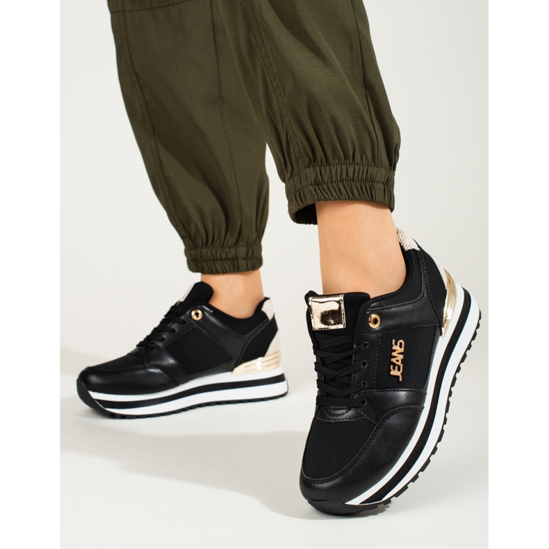 Shelovet zapatillas plataforma alta negro 1