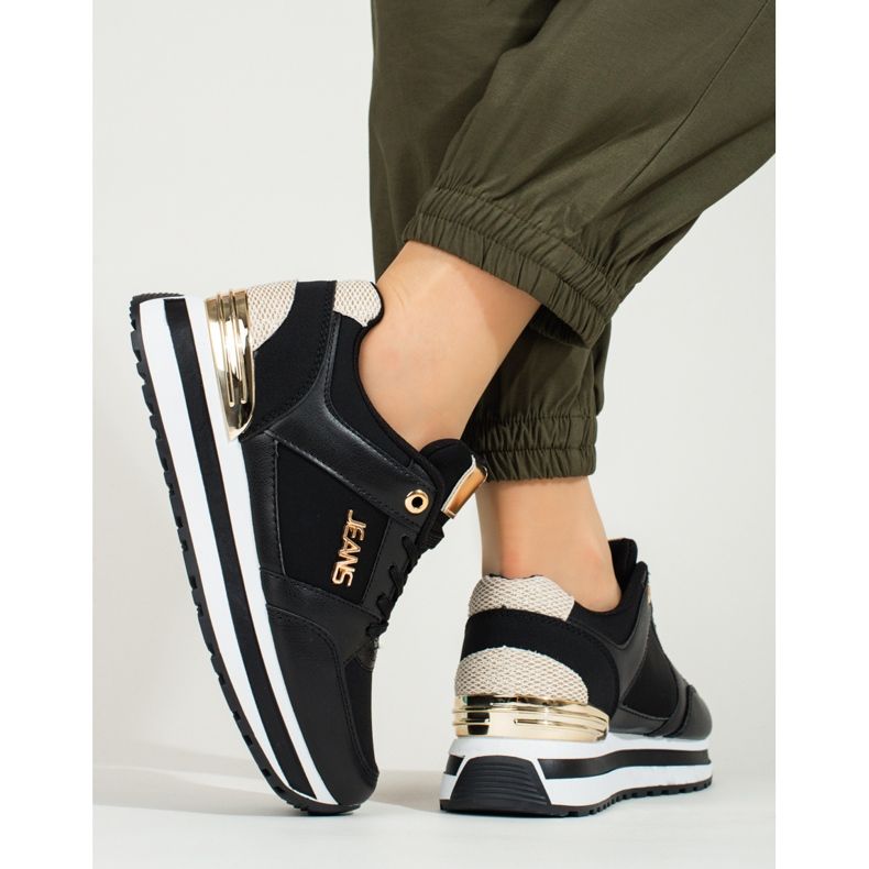 Shelovet zapatillas plataforma alta negro 2