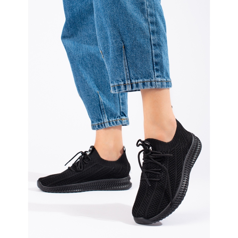 Deportivas mujer textil ligero Shelovet negro 2