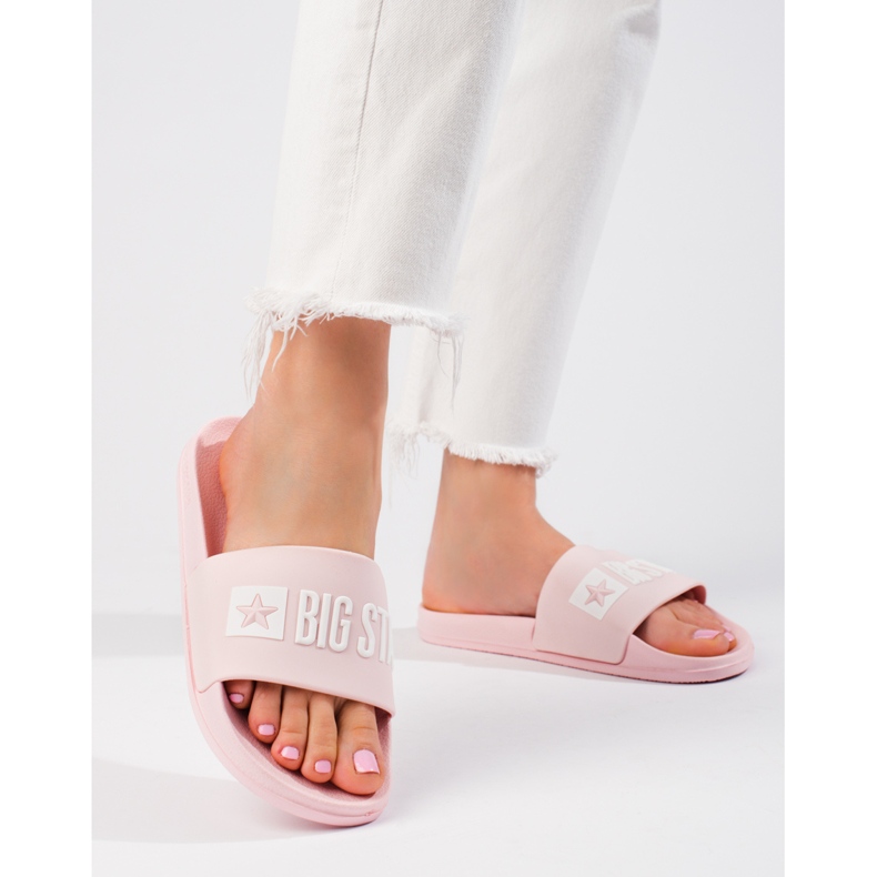 Clásicas zapatillas de casa de mujer rosa Big Star FF274A201600 rosado 2