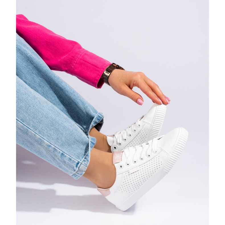 Deportivas de mujer caladas Big Star blancas HH274073 blanco 2