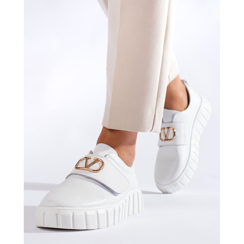 Zapatos plataforma de mujer Vinceza blancos 2