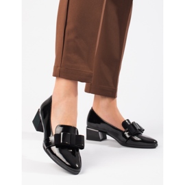 Zapatos de tacón mujer lacados con lazo Vinceza negro 1