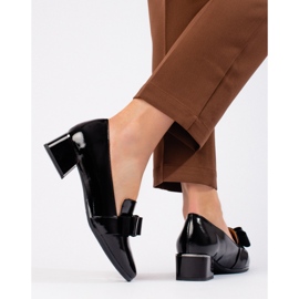 Zapatos de tacón mujer lacados con lazo Vinceza negro 3