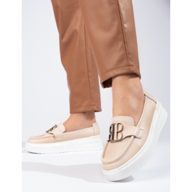 Mocasín vinceza plataforma beige con adorno 3