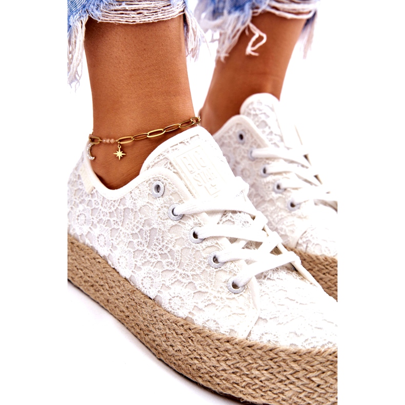 Zapatillas deportivas con plataforma trenzada Big Star para mujer LL274199 Blanco 3 Zapatillas deportivas con plataforma trenzada Big Star para mujer LL274199 Blanco 3