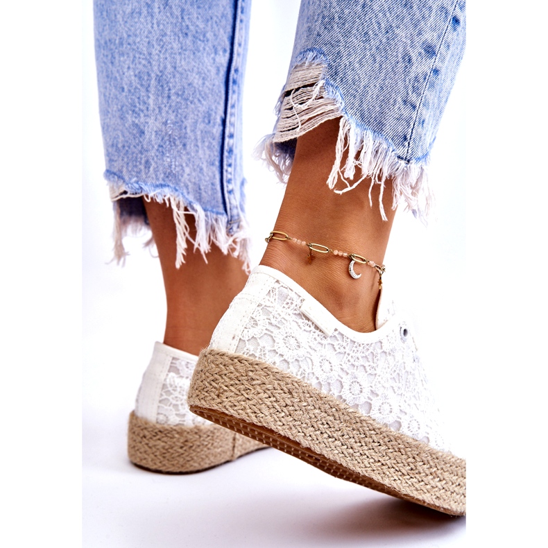 Zapatillas deportivas con plataforma trenzada Big Star para mujer LL274199 Blanco 4 Zapatillas deportivas con plataforma trenzada Big Star para mujer LL274199 Blanco 4