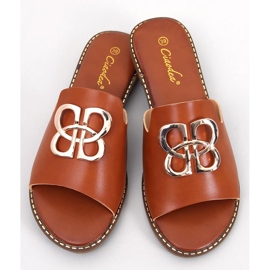 Pantuflas mujer Camel Ébano marrón 2