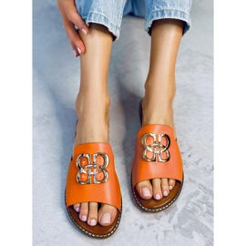 Pantuflas Mujer Ebano Naranja 2 Pantuflas Mujer Ebano Naranja 2