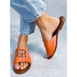 Pantuflas Mujer Ebano Naranja 1