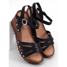 Sandalias cuña negras negro 1 Sandalias cuña negras negro 1
