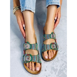 Seastar Zapatillas casa de corcho con abalorios de Adaora Green verde 3