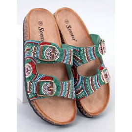 Seastar Zapatillas casa de corcho con abalorios de Adaora Green verde 5