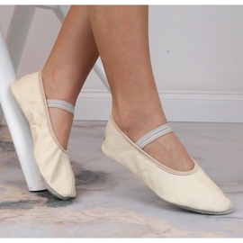 Bailarinas mujer piel con elasticos beige Nazo NB02 3