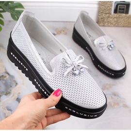Slip-on mujer cómodos en piel plata S.Barski AL22400 4