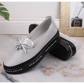 Slip-on mujer cómodos en piel plata S.Barski AL22400 7