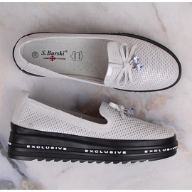 Slip-on mujer cómodos en piel plata S.Barski AL22400 6