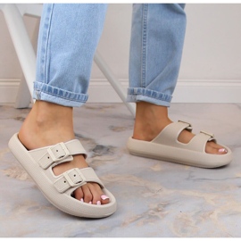 Chanclas deportivas de mujer con plataforma beige Big Star LL274611 3
