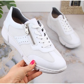 Deportivas mujer cómodas blancas Rieker M0100-80 blanco 4