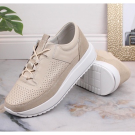 Deportivas mujer piel plataforma beige Artiker 52C1384 6