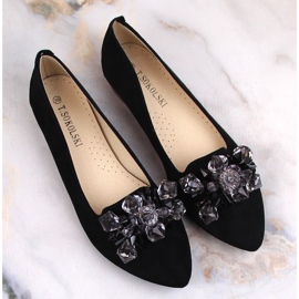 Bailarinas de mujer en ante negro con cristales T.Sokolski W23-464 8