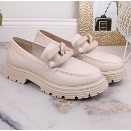 Big Star tacones y mocasines plataforma con cadena beige LL274581 5