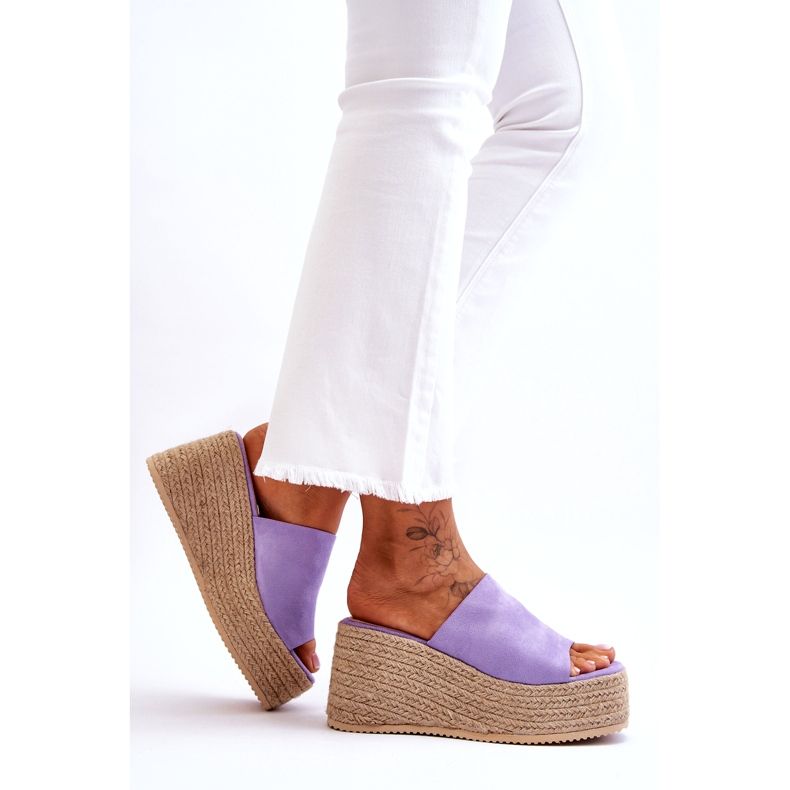 STEPHAN Pantuflas Mujer Cuña Y Plataforma Morado Ysabel violeta 2