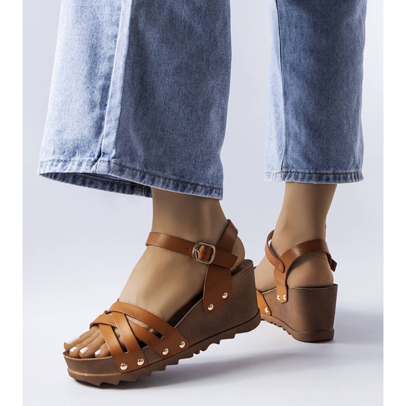 BM Sandalias marrones con cuña de Audric marrón 1