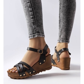 Sandalias de cuña negras de Audric negro 1