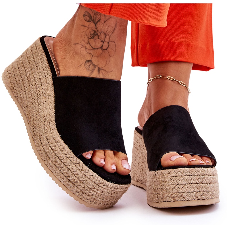 FS1 Pantuflas Mujer Cuña Y Plataforma Negro Ysabel 8 FS1 Pantuflas Mujer Cuña Y Plataforma Negro Ysabel 8