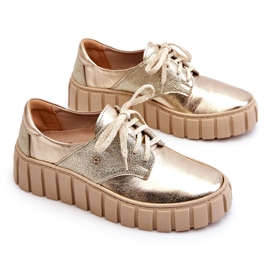 Lemar Zapatos con plataforma de piel, dorados 3