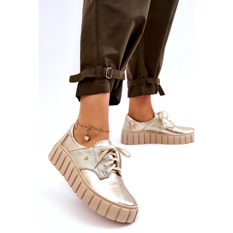 Lemar Zapatos con plataforma de piel, dorados 1