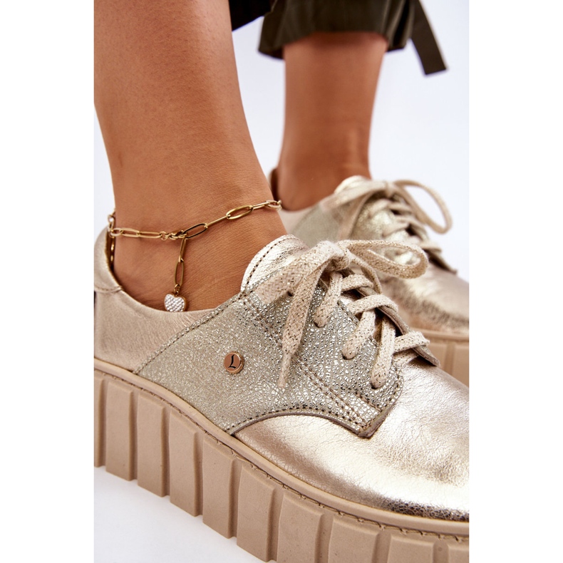 Lemar Zapatos con plataforma de piel, dorados 2