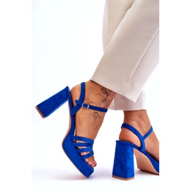 FB2 Sandalias Mujer Plataforma Ante Azul Verda 4