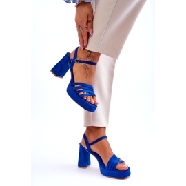 FB2 Sandalias Mujer Plataforma Ante Azul Verda 5