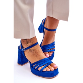 FB2 Sandalias Mujer Plataforma Ante Azul Verda 7