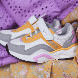 Deportivas Infantiles Con Velcro Big Star JJ374257 Blanco y Amarillo multicolor 7