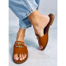 BM Chanclas de mujer Tonya Camel marrón 4