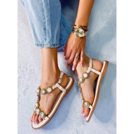 BM Sandalias con piedras de Jolene Beige 4