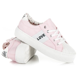 Kylie Zapatillas con plataforma Love &amp; Peace rosado 3