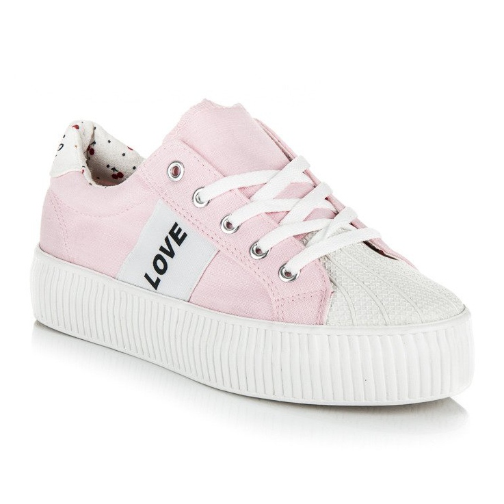 Kylie Zapatillas con plataforma Love &amp; Peace rosado 1