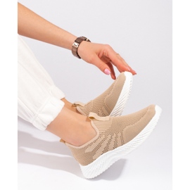 Zapatos deportivos calados de mujer Shelovet beige 1 Zapatos deportivos calados de mujer Shelovet beige 1