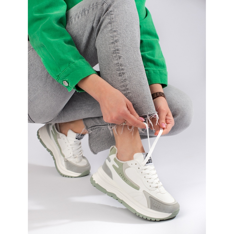 Zapatillas de mujer con suela gruesa Shelovet blanco. 1