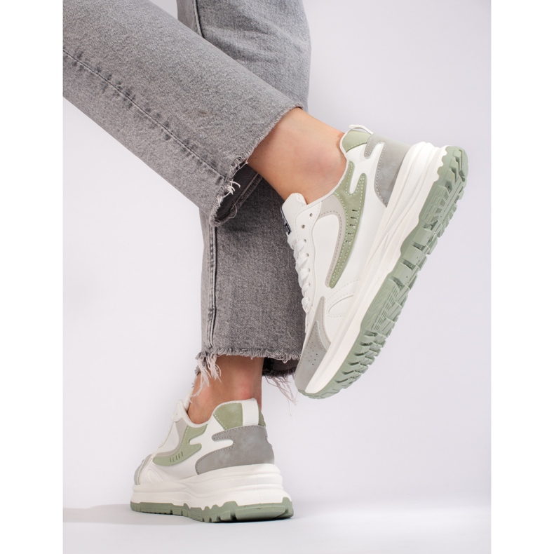 Zapatillas de mujer con suela gruesa Shelovet blanco. 2