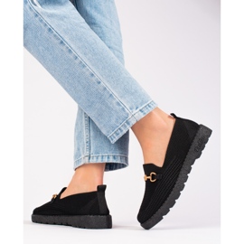 Slip on mujer tejido Shelovet negro 1
