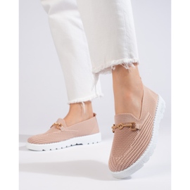 Slip on de mujer en tejido Shelovet rosa empolvado rosado 3