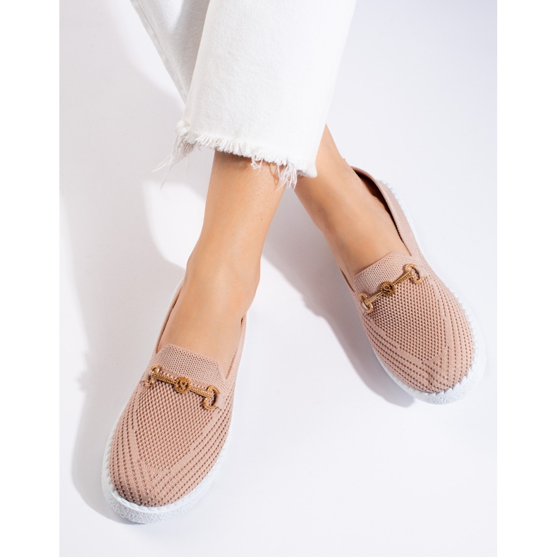 Slip on de mujer en tejido Shelovet rosa empolvado rosado 2