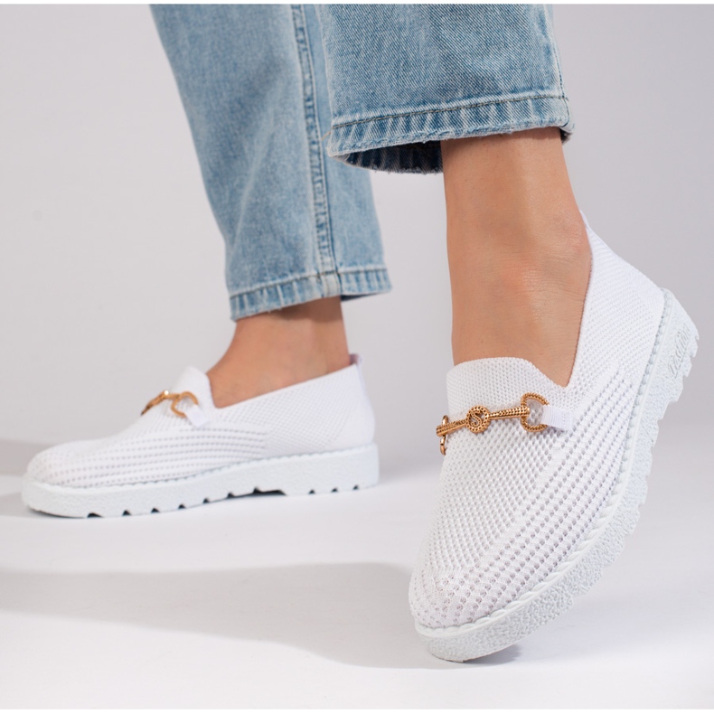 Slip on mujer tejido Shelovet blanco 1